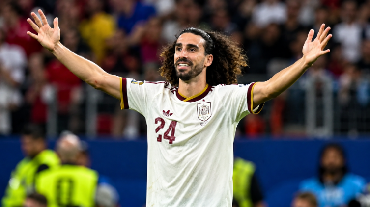 Marc Cucurella against France in the World Cup 2026 semi-final (2-0)